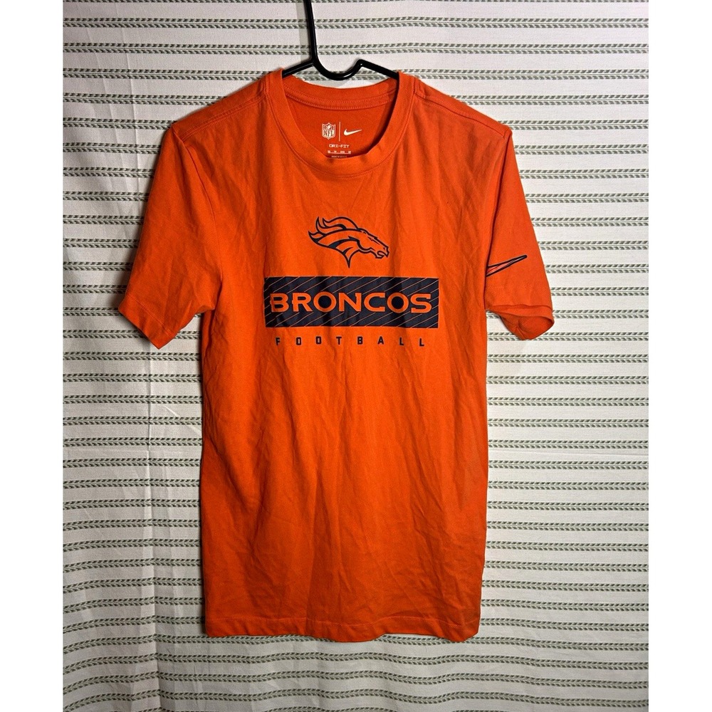 Nike NFL Denver Broncos Dri-FIT Orange Short Sleeve T-Shirt, Size XS